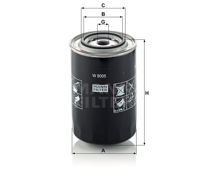 MANN-FILTER W8005 oil filter spin-on