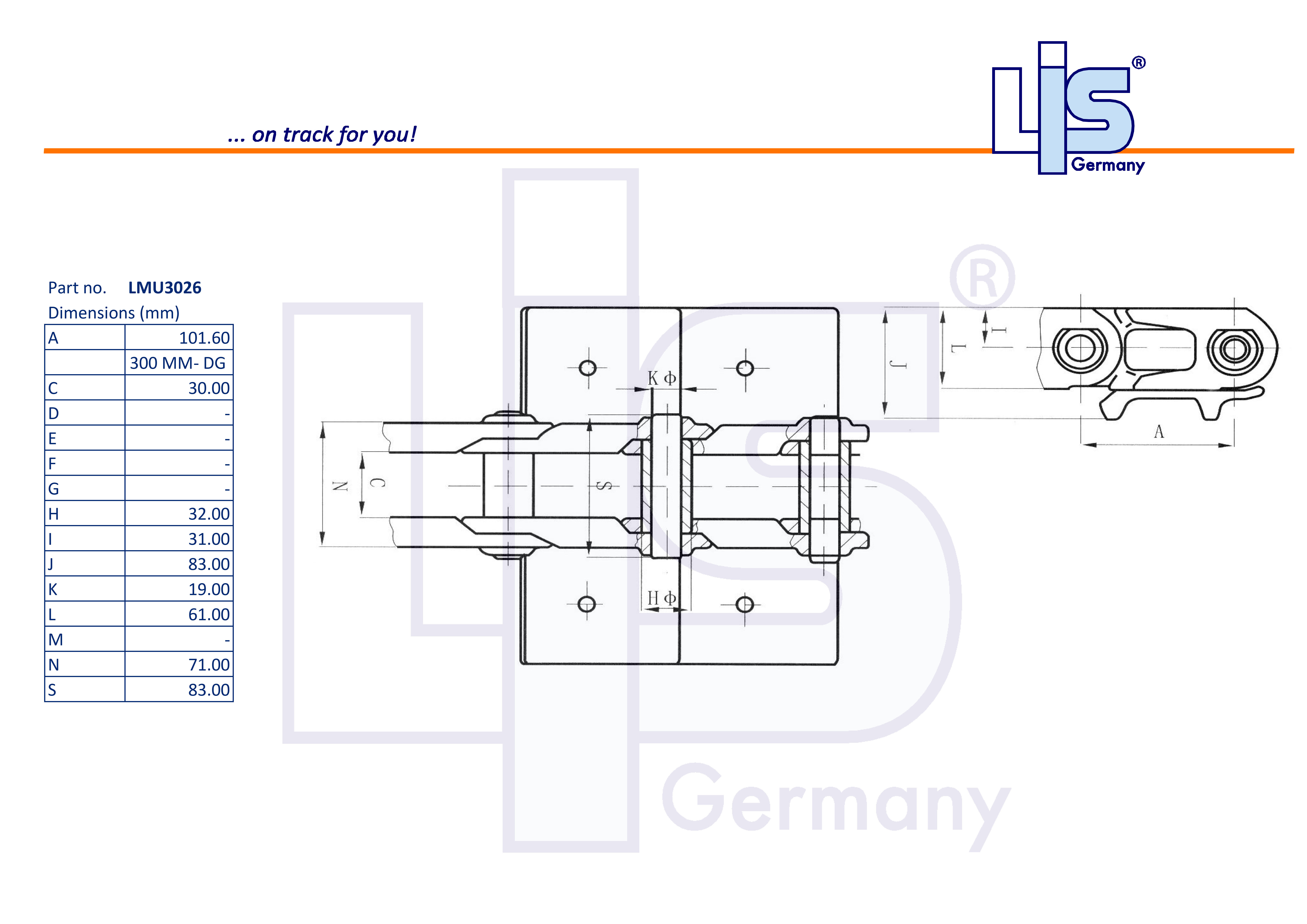TRACK GP B01 43/300 WELD-ON DG SHOES