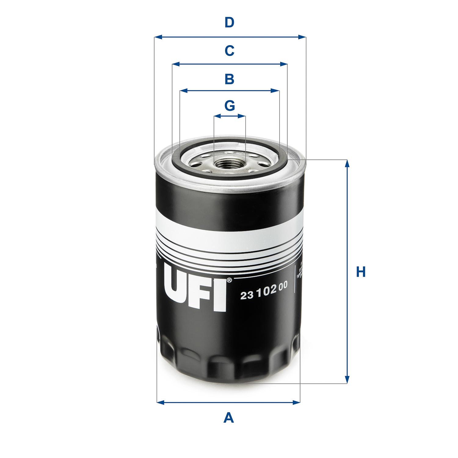 UFI FILTERS 23.102.00 oil filter spin-on