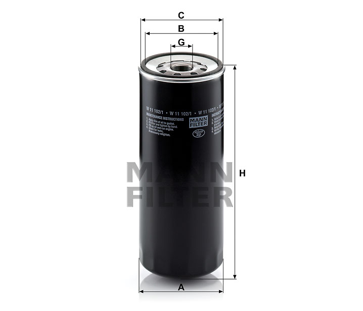 MANN-FILTER W11102/1 Wechselfilter SpinOn
