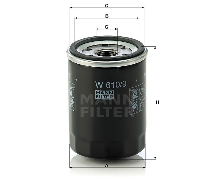 MANN-FILTER W610/9 Wechselfilter SpinOn