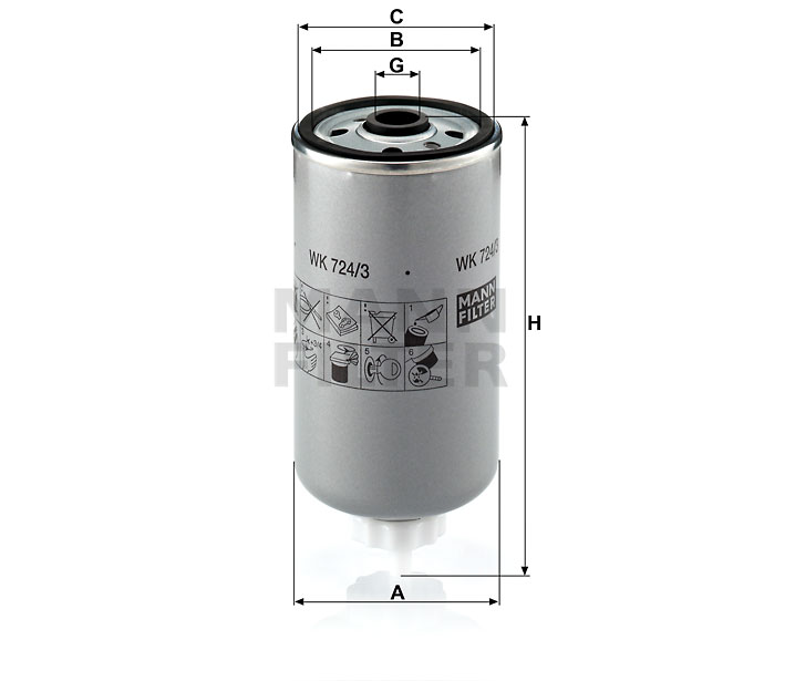 MANN-FILTER WK724/3 fuel filter