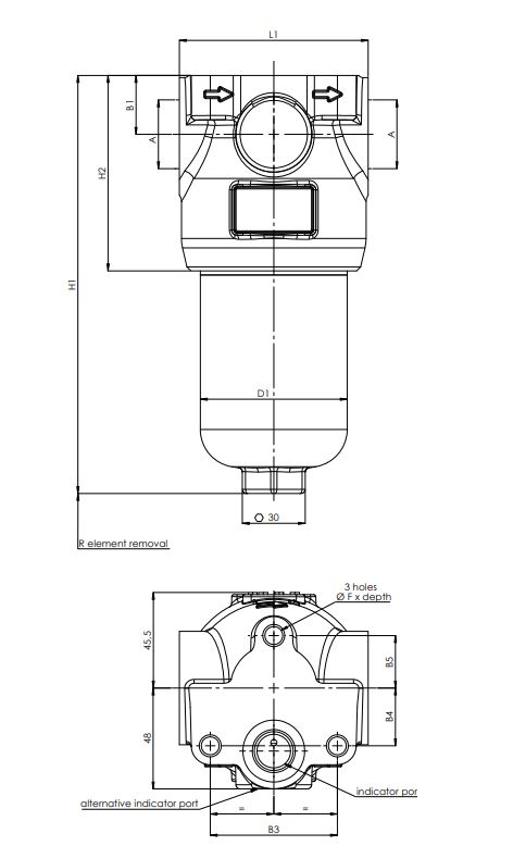 FILTREC FH420XD063000BB5D0S000S0 Leitungsfiltergehäuse (Druckfilter)