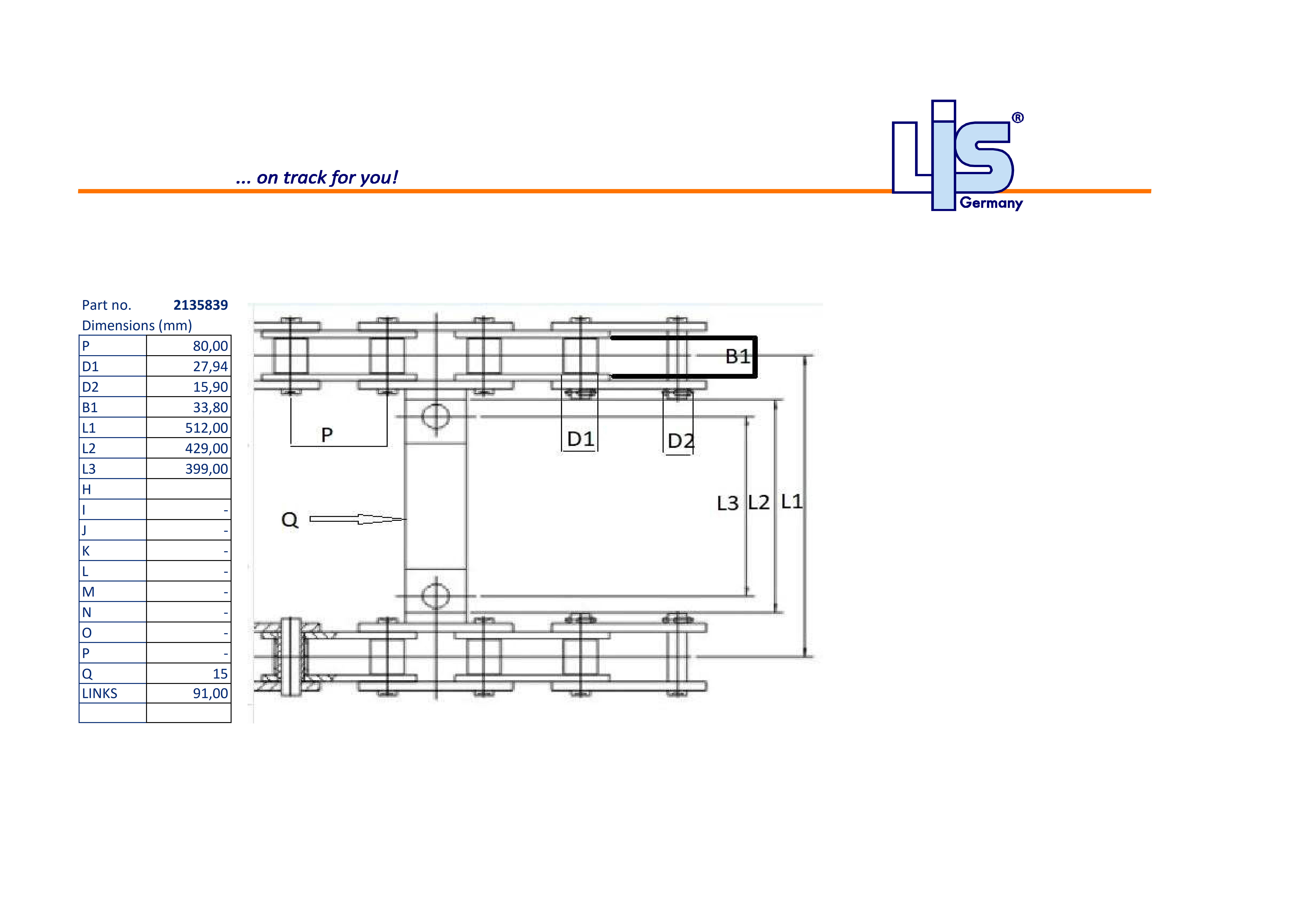 CONVEYOR LINK SET 2 PC LINK ASSY = 1 SET