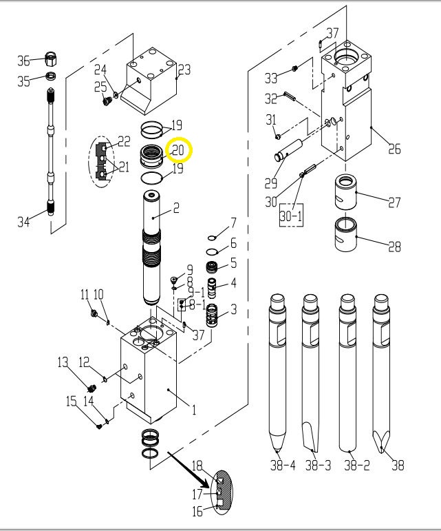 Dichtungshalter passend für LIS68
Hydraulikhammer