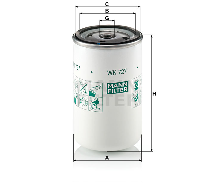 MANN-FILTER WK727 Kraftstoffwechselfilter