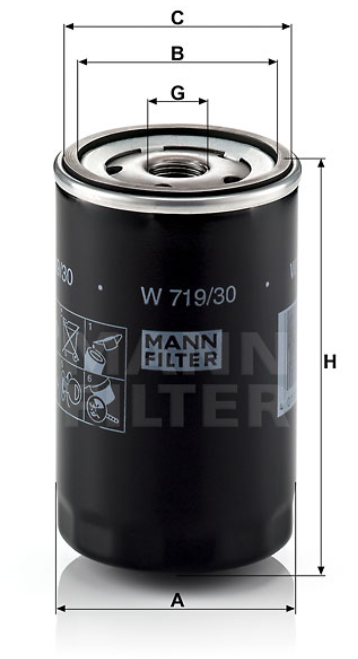 MANN-FILTER W719/30 Wechselfilter SpinOn