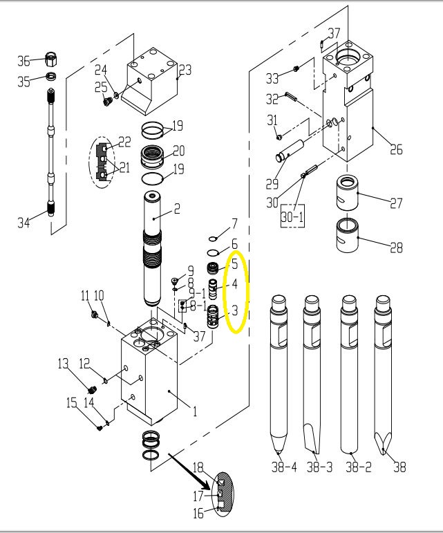 Ventil passend für LIS45
Hydraulikhammer