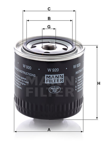 MANN-FILTER W920 Wechselfilter SpinOn