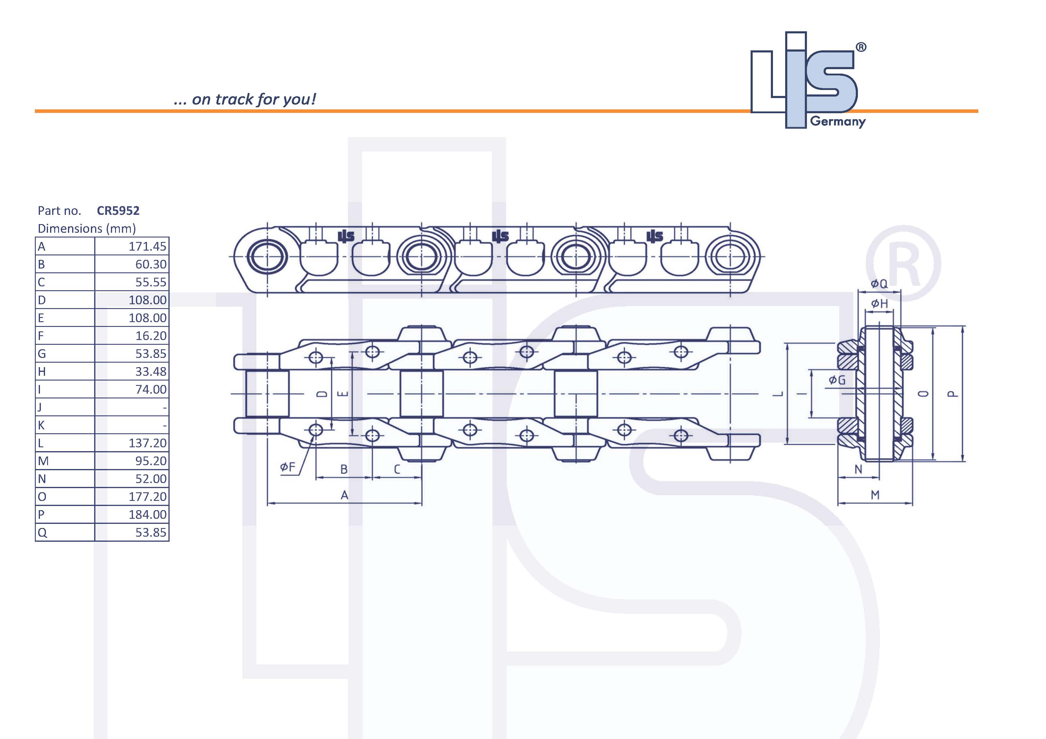 CAT225,4 LINK ASSY 55 L GREASED