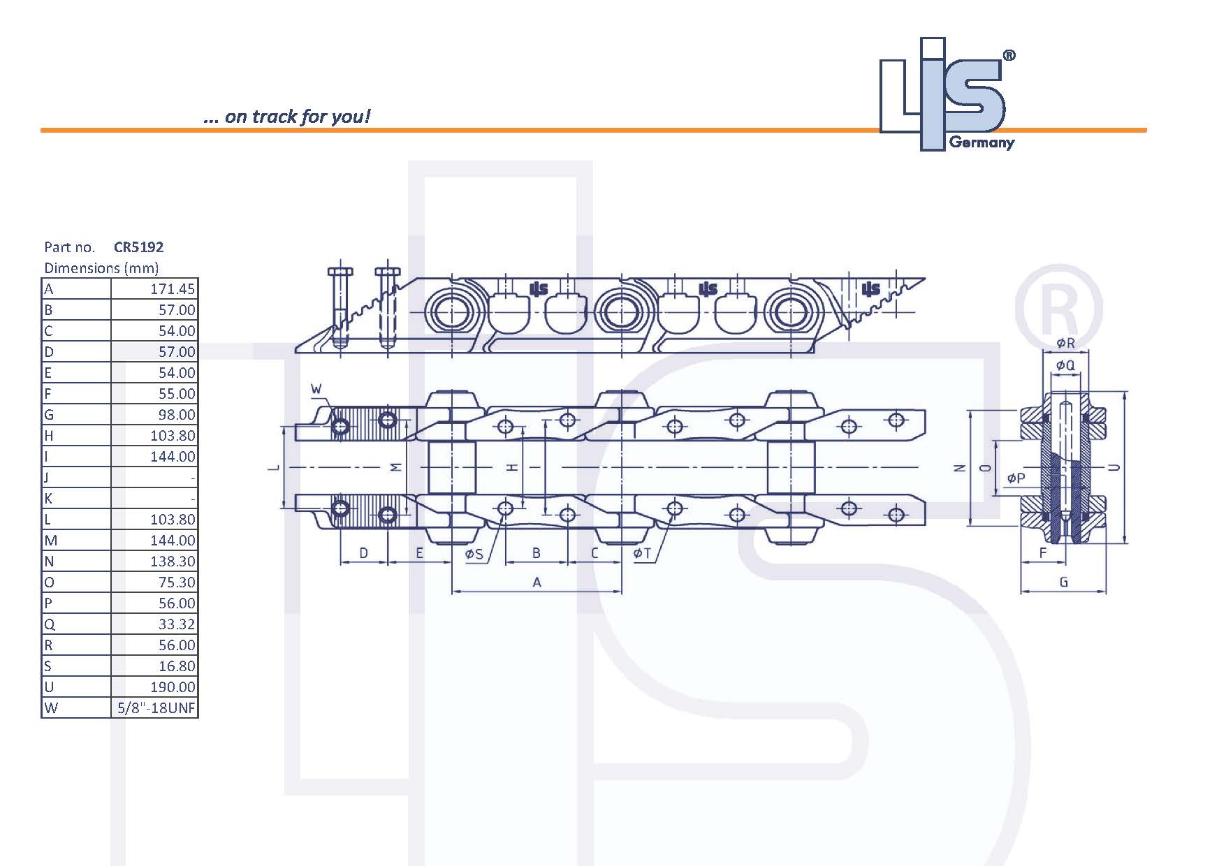 D4H LINK ASSY 40 L LUBRICATED