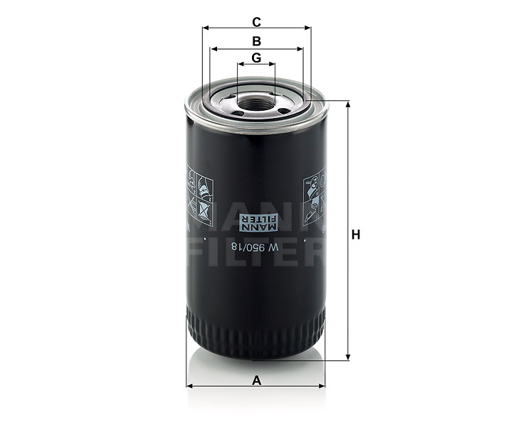 MANN-FILTER W950/18 Wechselfilter SpinOn