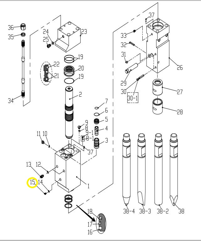 Plug suitable for LIS53,LIS100 Hydraulic
breaker
