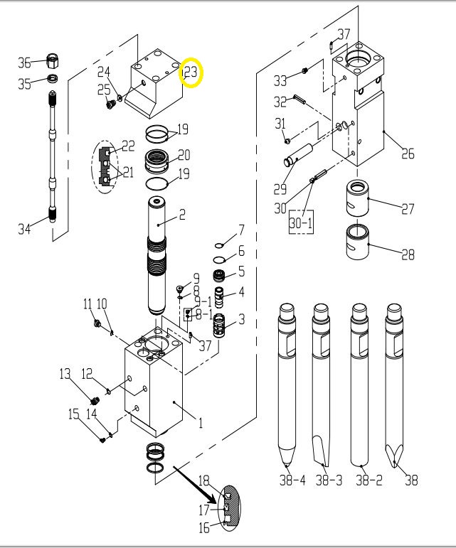 Hinterkopf passend für LIS53
Hydraulikhammer