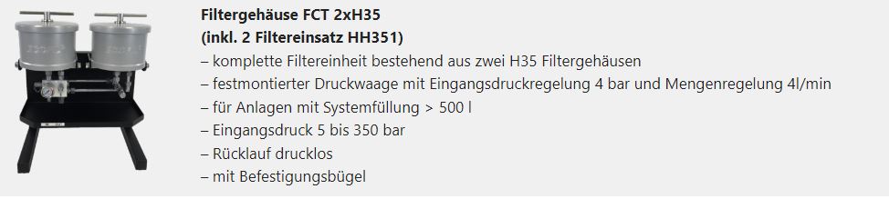 FCT2xH35 filter housing