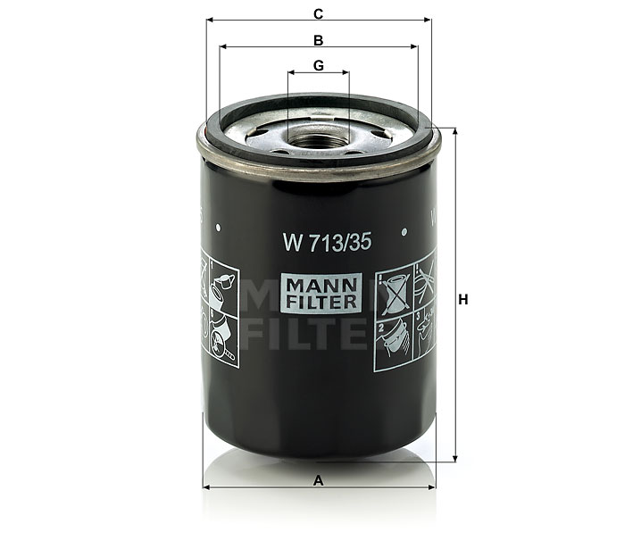 MANN-FILTER W713/35 Wechselfilter SpinOn