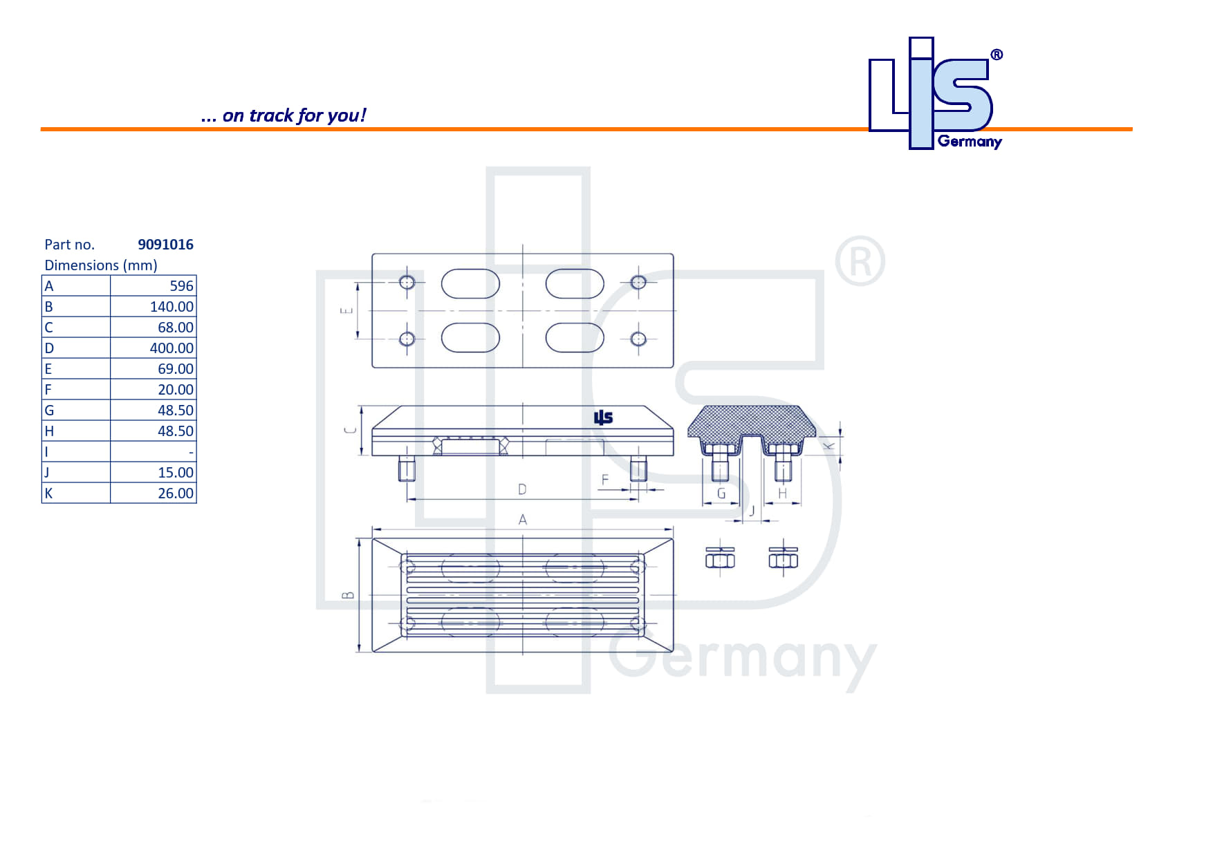 B60 bolt-on Rubberpad CAT320 & Komatsu
PC200