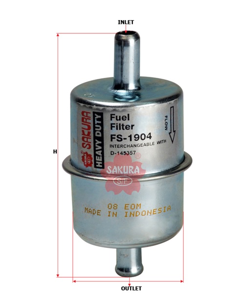 SAKURA FS-1904 Kraftstoff-Leitungsfilter Inline