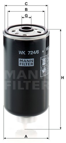 MANN-FILTER WK724/6 Kraftstofffilter SpinOn