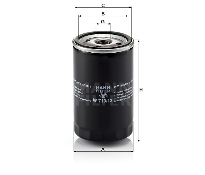 MANN-FILTER W719/12 Wechselfilter SpinOn