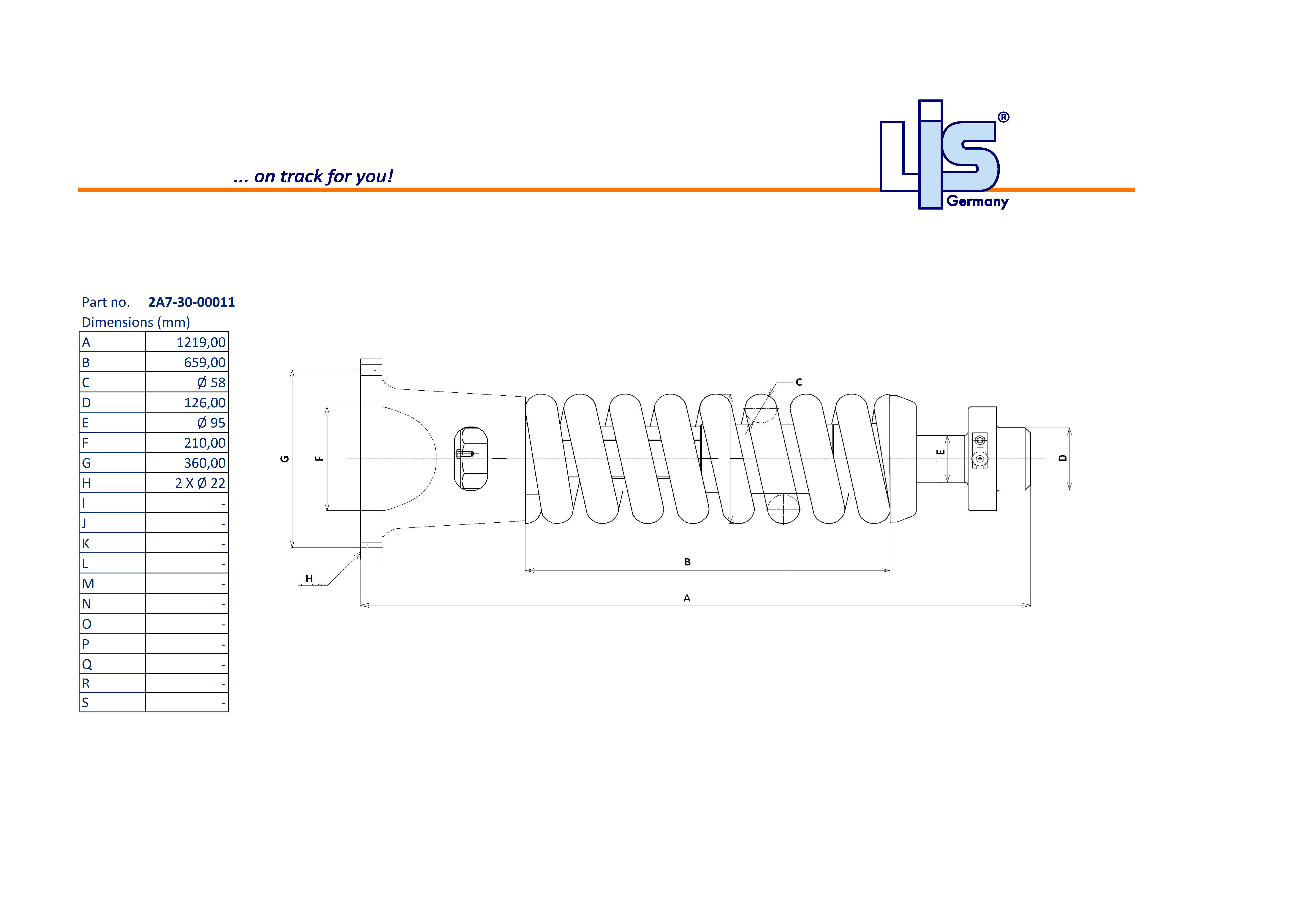 Technische Zeichnung einer Spanneinheit / eines Kettenspanners für das Laufwerk, Referenznummer 2A7-30-00011