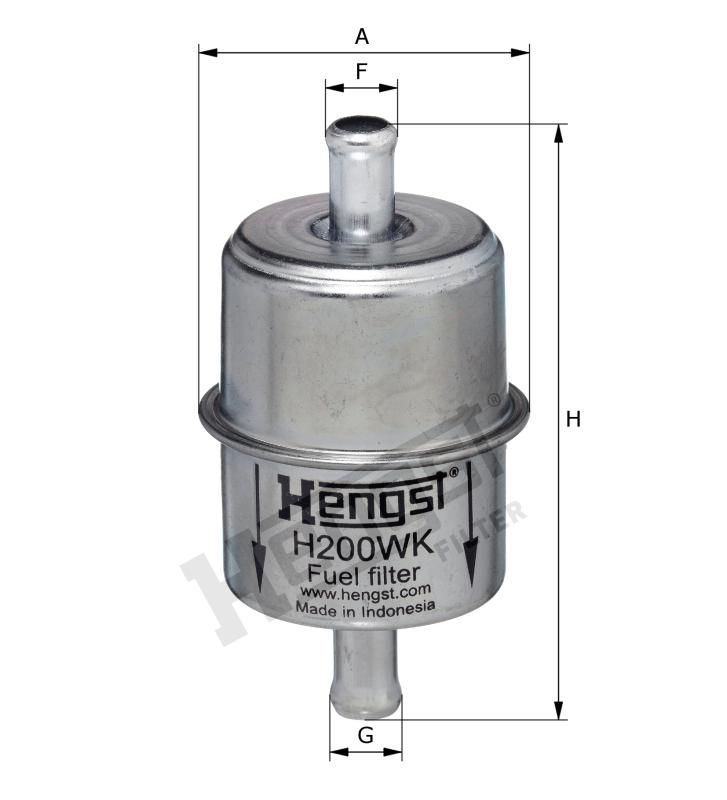 HENGST FILTER H200WK Kraftstoff-Leitungsfilter Inline