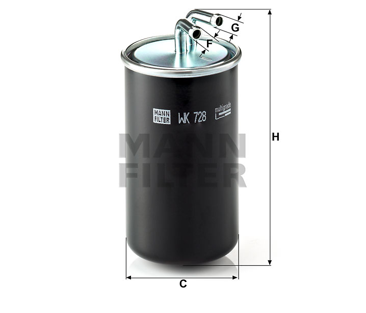 MANN-FILTER WK728 Kraftstoff-Leitungsfilter (Inline)