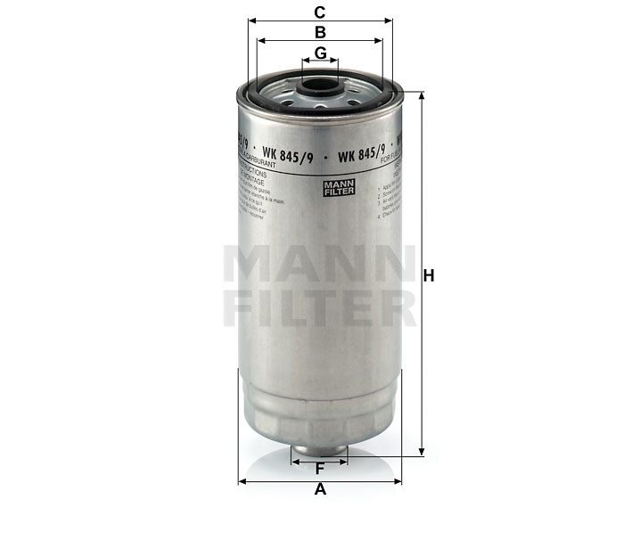 MANN-FILTER WK845/9 Kraftstoffwechselfilter