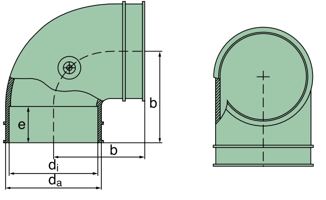 MANN+HUMMEL 3950025999 Krümmer 90°, ID=100mm x 92mm (TPE)