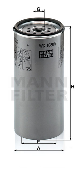 MANN-FILTER WK1080/7x fuel filter spin-on