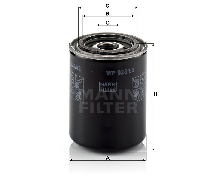 MANN-FILTER WP928/82 Wechselfilter SpinOn (Nebenstrom)