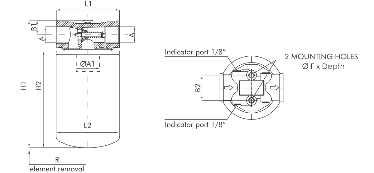 FILTREC FA110C25BB4R00 Leitungsfilter (Rücklauffilter)