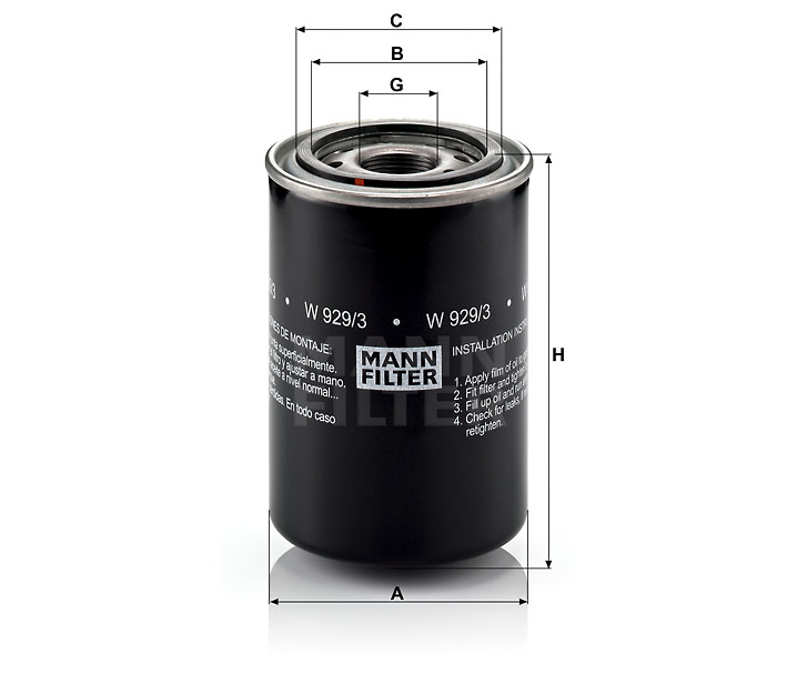 MANN-FILTER W929/3 Ölfilter SpinOn