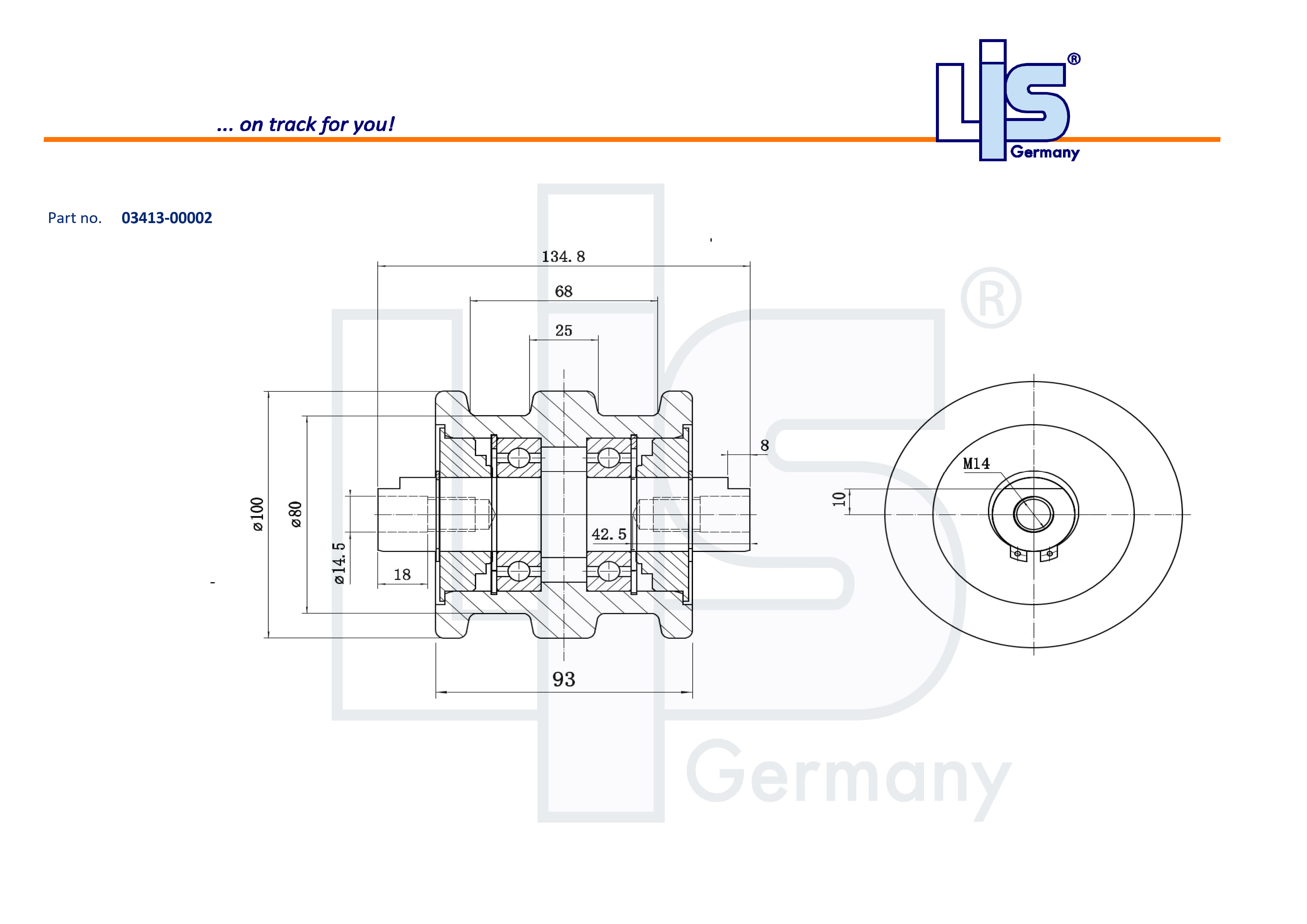 Track Roller Tripple Flange suitable for
TB225,TB325