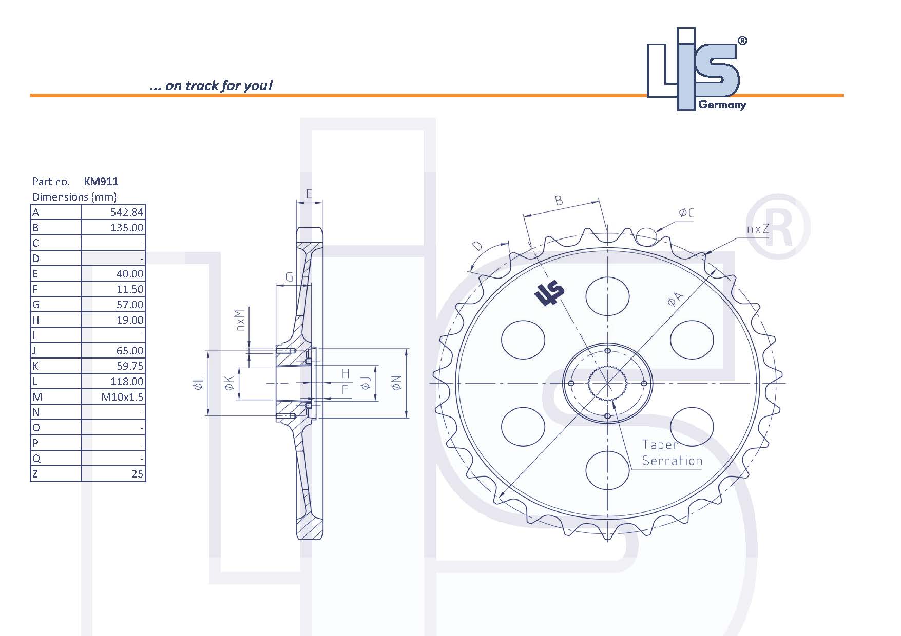 LIS® Sprocket KM911