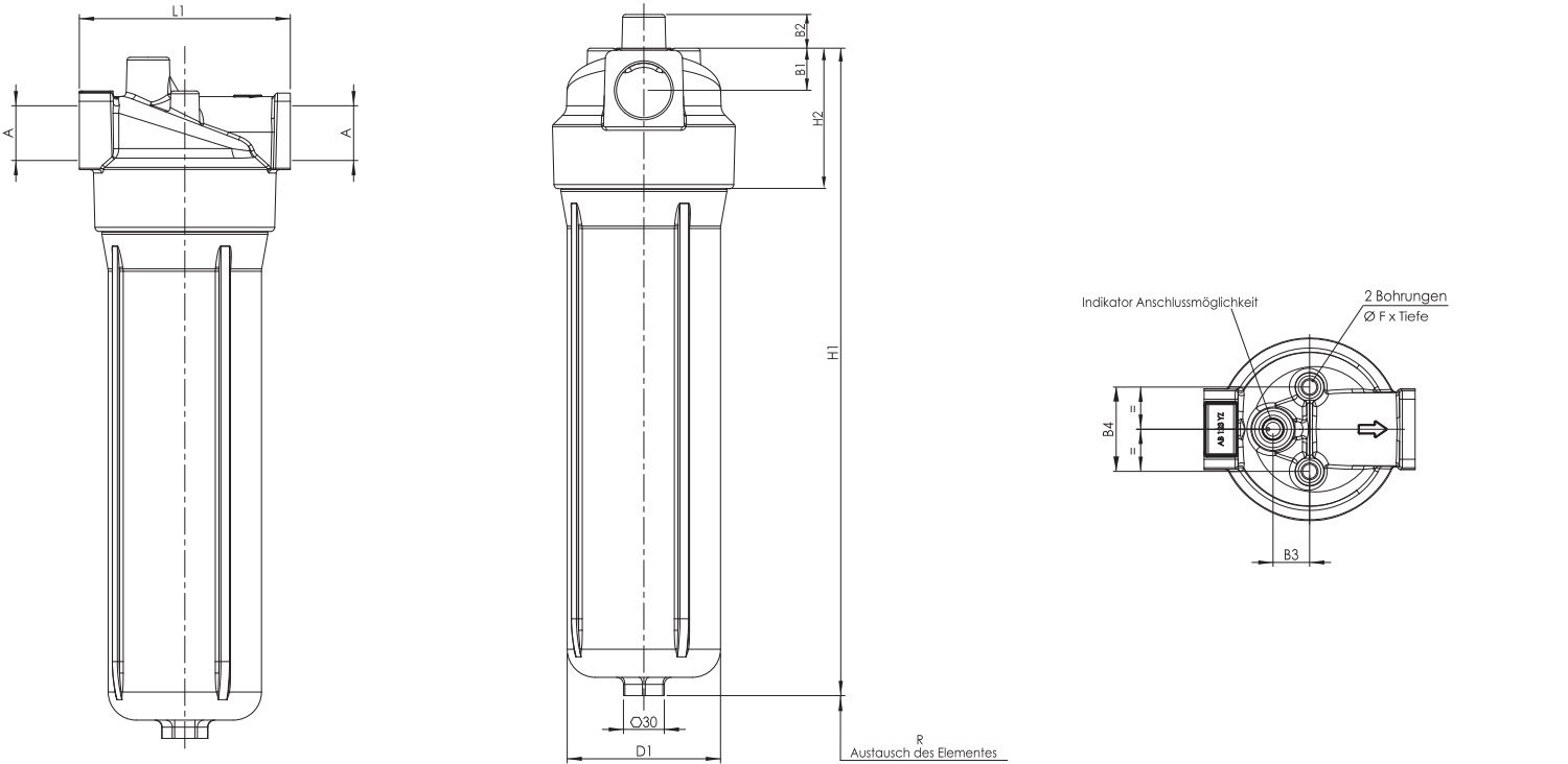 FILTREC F040DMD0008000BB4DS000S0 Leitungsfiltergehäuse (Druckfilter)