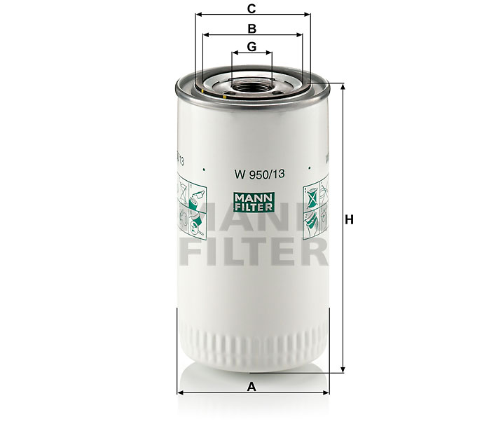 MANN-FILTER W950/13 oil filter (spin-on)