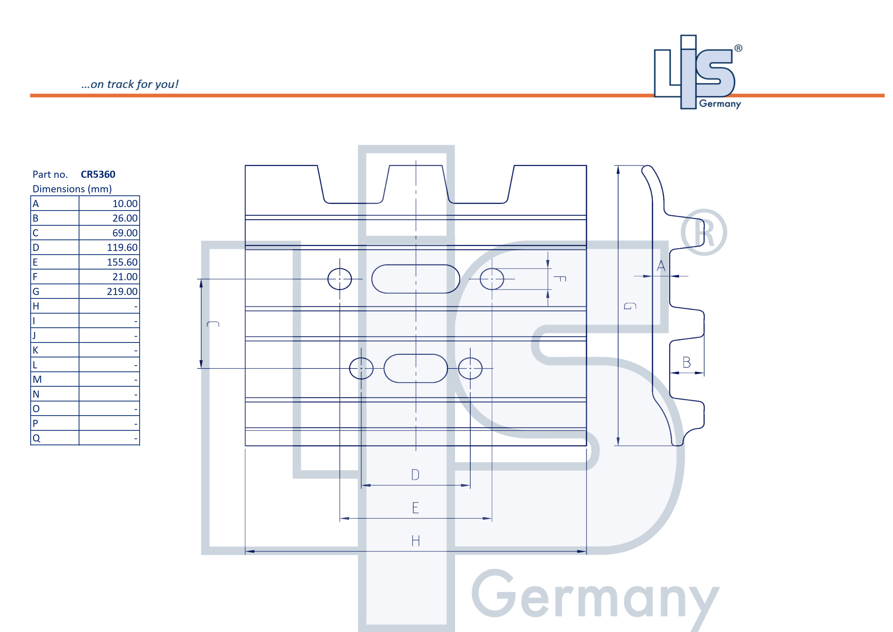 LIS® Triple Grouser Track Shoe | 900 mm (36")
Width | Pitch 190 mm