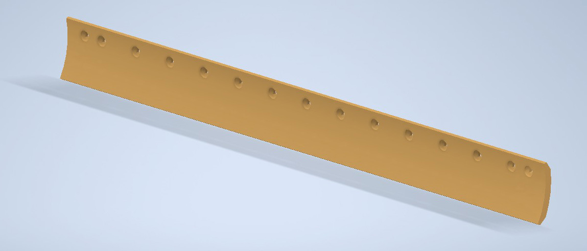 Hochverschleißfestes LIS® Gradermesser 5D 9556 HD mit gebogenen Schneidkanten für CAT® Motorgrader und Schneidmesser