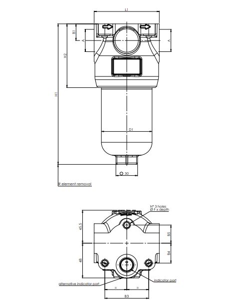 FILTREC FH320D126000BB50S000S0 Leitungsfiltergehäuse (Druckfilter)