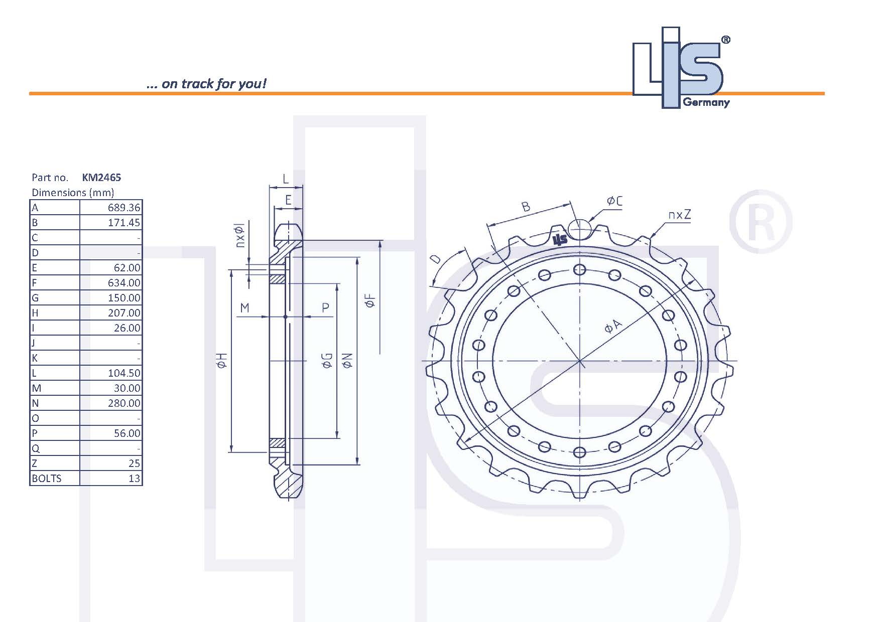 LIS® Sprocket T=25 KM2465