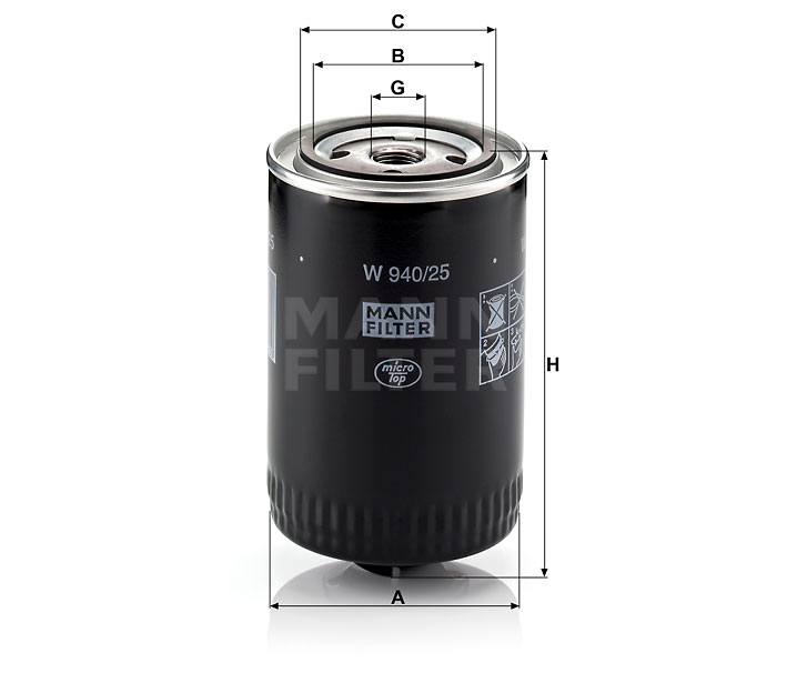 MANN-FILTER W940/25 oil filter (spin-on)