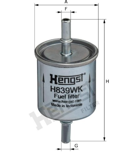H839WK Kraftstoff-Leitungsfilter Inline