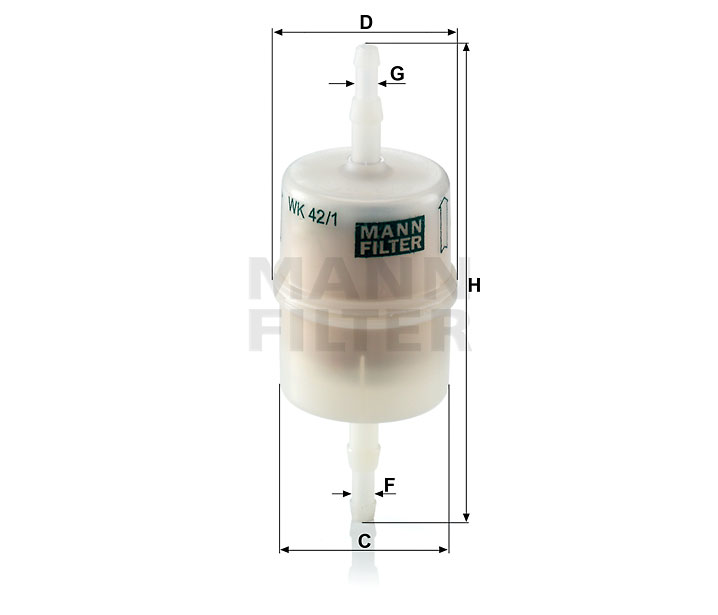 MANN-FILTER WK42/1 Kraftstoff-Leitungsfilter (Inline)