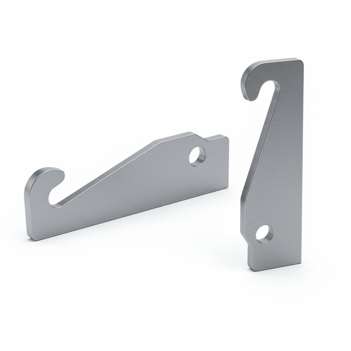 Anschweißkonsolen-Paar für JCB 403 Hoflader aus 20 mm S355 Stahl mit 313 mm Lochabstand.