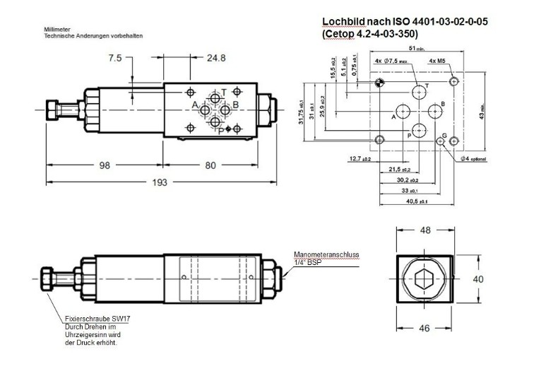 HYDAC ZW-DM06-01-PT140V-V Druckreduzierventil