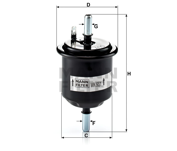 MANN-FILTER WK55/1 Kraftstoff-Leitungsfilter (Inline)