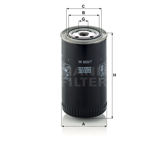 MANN-FILTER W950/7 oil filter (spin-on)