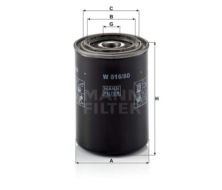 MANN-FILTER W816/80 Wechselfilter SpinOn