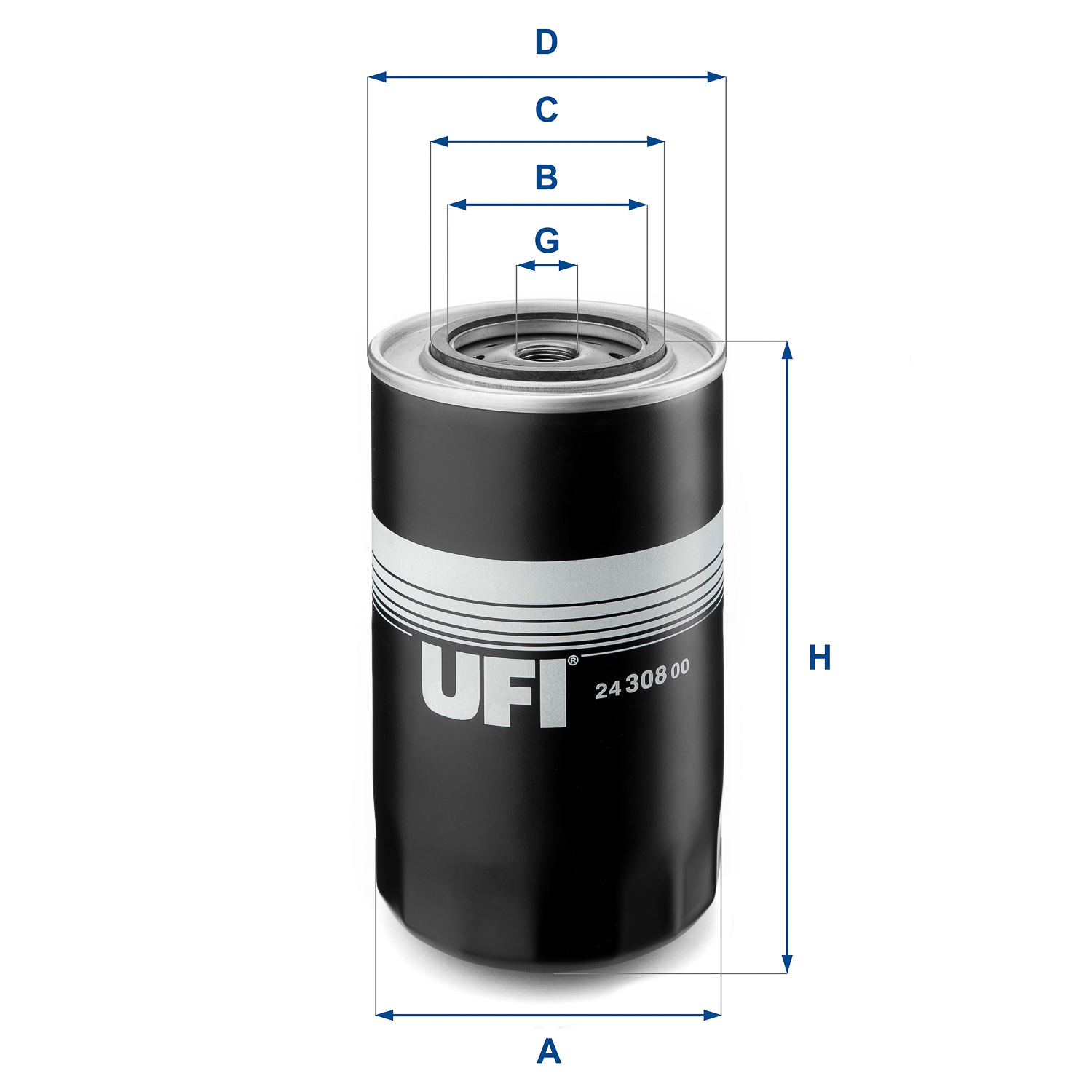 UFI FILTERS 24.308.00 fuel filter spin-on